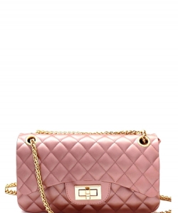 Quilted Matte Jelly Small 2 Way Shoulder Bag JP067 PINK